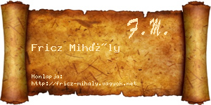 Fricz Mihály névjegykártya