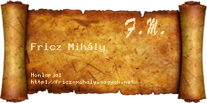 Fricz Mihály névjegykártya
